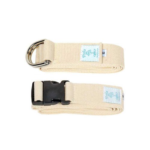Bheka All Cotton Straps with Metal D-Rings or Buckle – Natural 6 ft