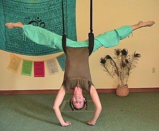 Mysore Yoga Strap Backward Hang legs Extended
