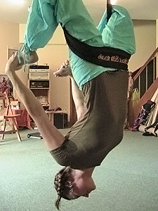 Mysore Yoga Strap Suspended Inverted Bow Pose