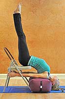 BREEZE and Pune Chair supporting Shoulderstand