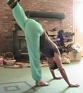 Mysore Yoga Strap Forward Bend With One Leg Up