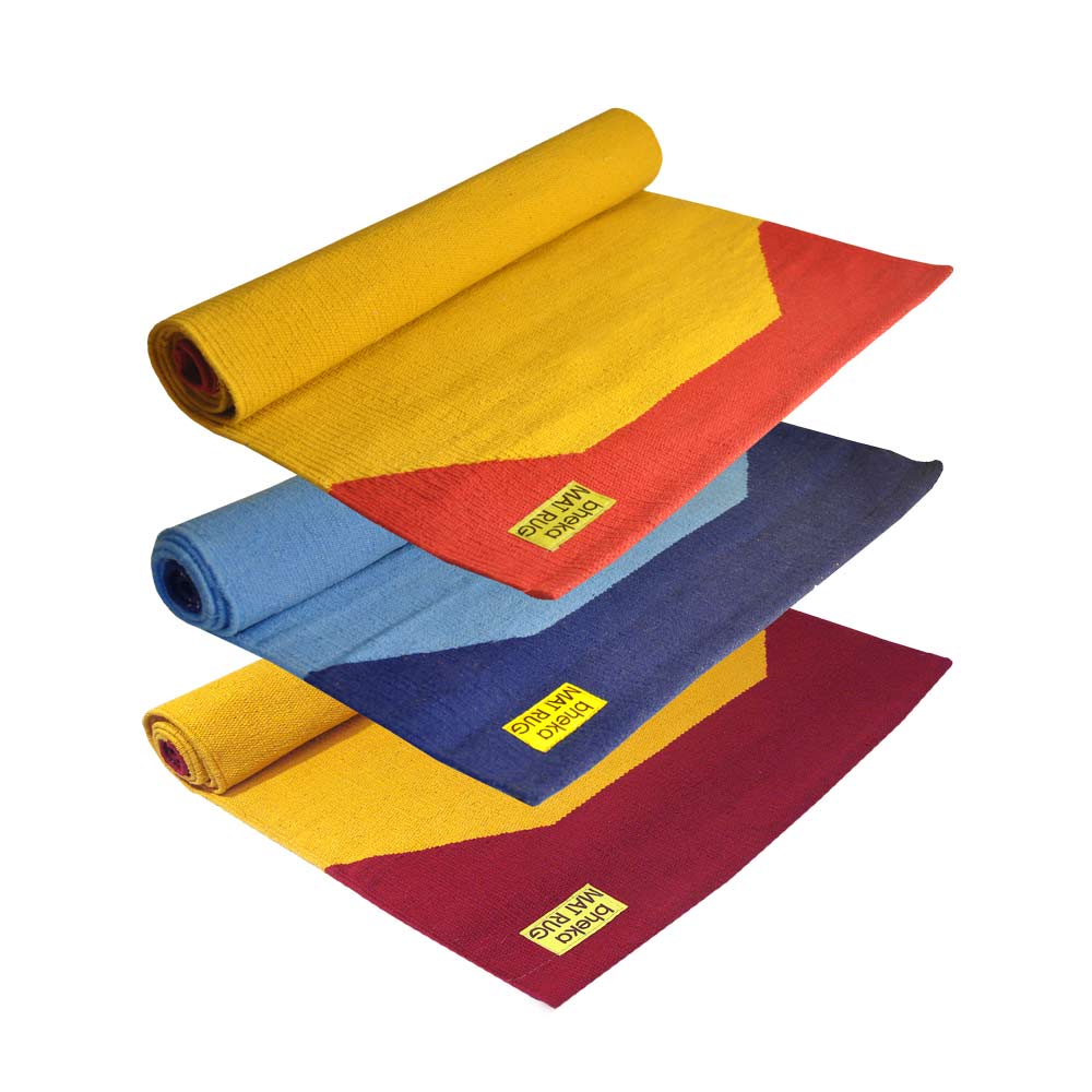 Bracketed Mysore Cotton Yoga Mat Rugs - Yoga Life Style