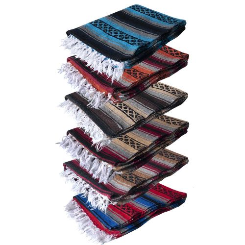 Striped Mexican Yoga Blankets